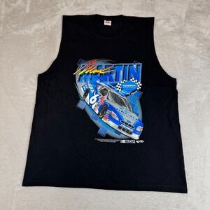 VTG Alstyle Mark Martin #6 Nascar Tank Top Mens 2XL Black Preowned Racing Sports